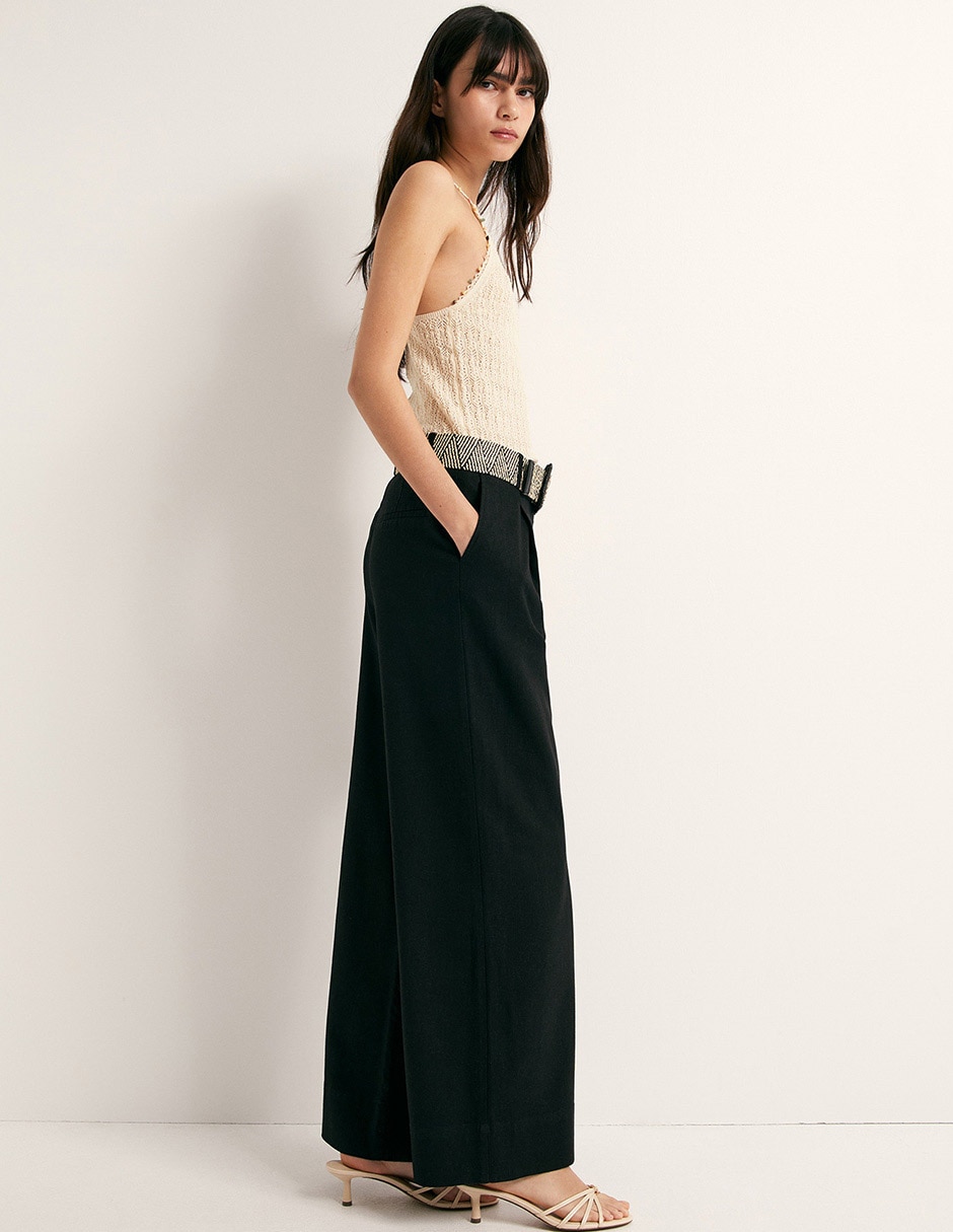 Pantalón flare amplio para mujer 4