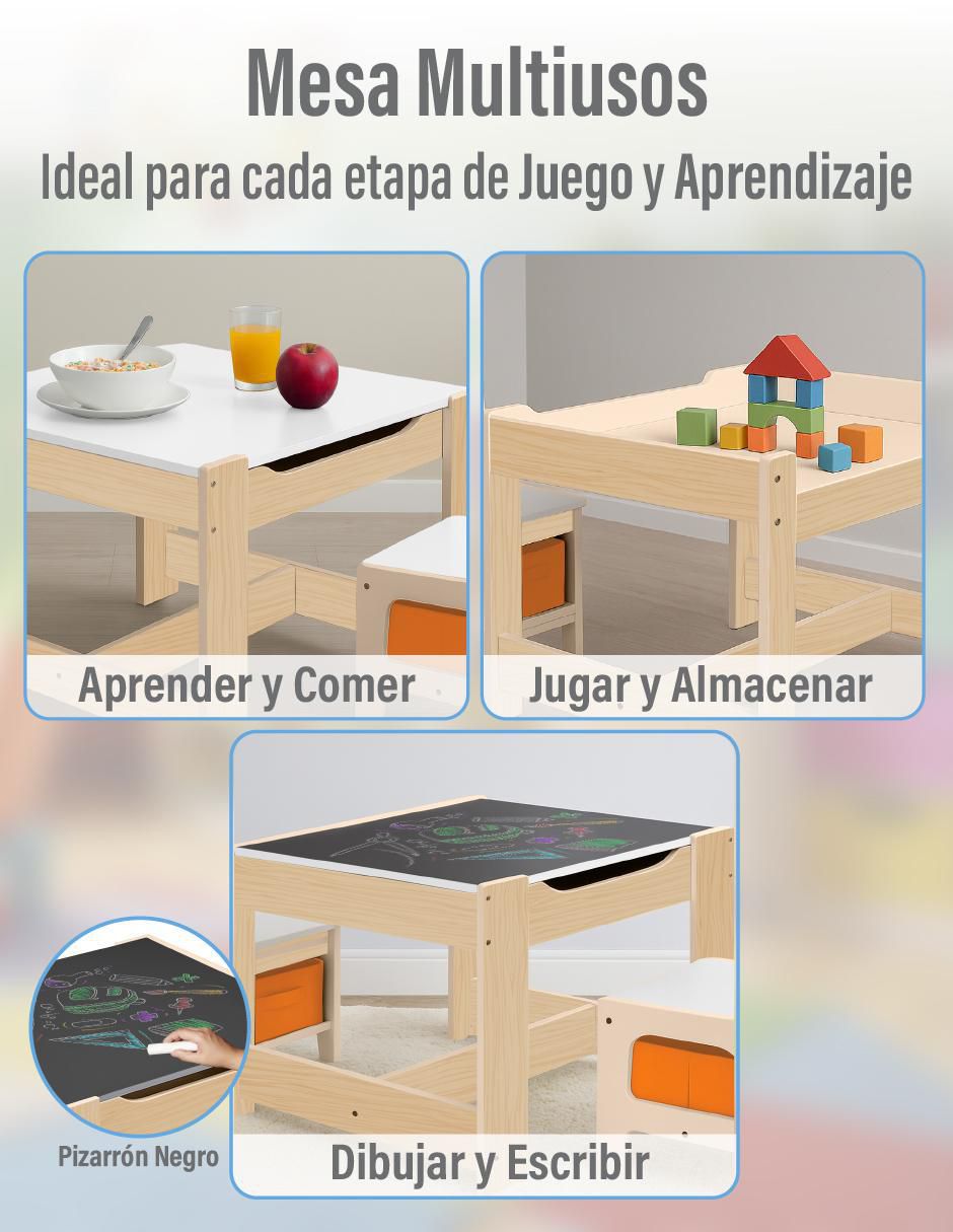 Set de mesa infantil Roots Learning Pebble de materialatt 3 piezas 3