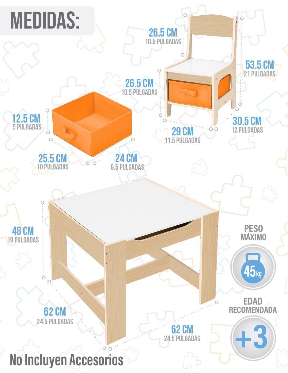 Set de mesa infantil Roots Learning Pebble de materialatt 3 piezas 4