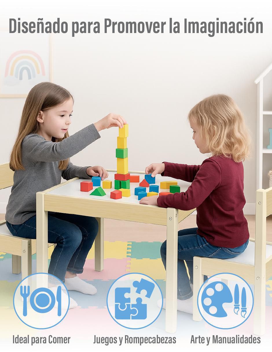 Set de mesa infantil Roots Learning Pebble de materialatt 3 piezas 2