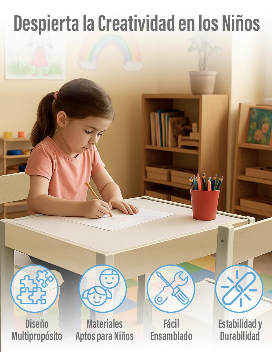 Set de mesa infantil Roots Learning Pebble de materialatt 3 piezas 3