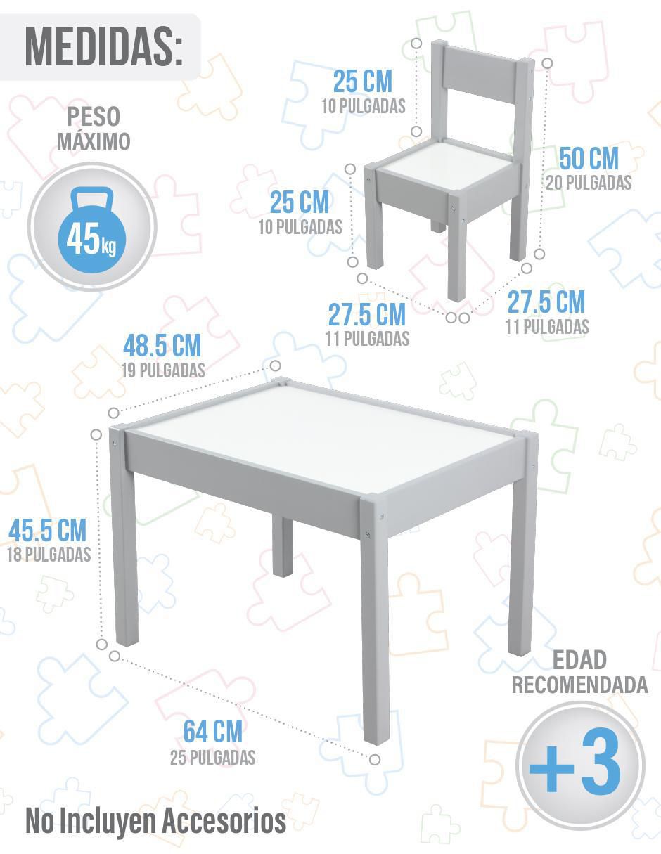 Set de mesa infantil Roots Learning Pebble de materialatt 3 piezas