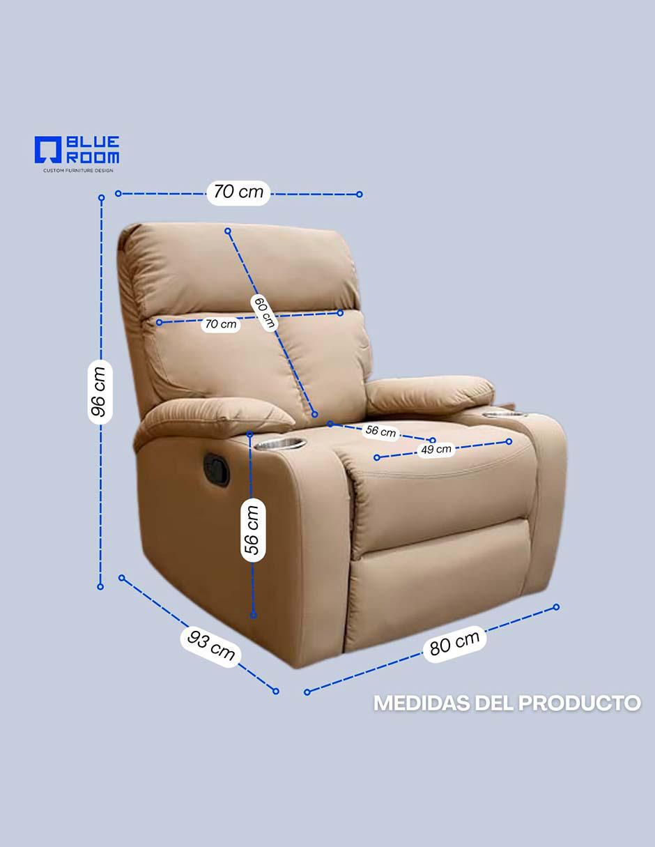 Reclinable Blue Room de vinipiel