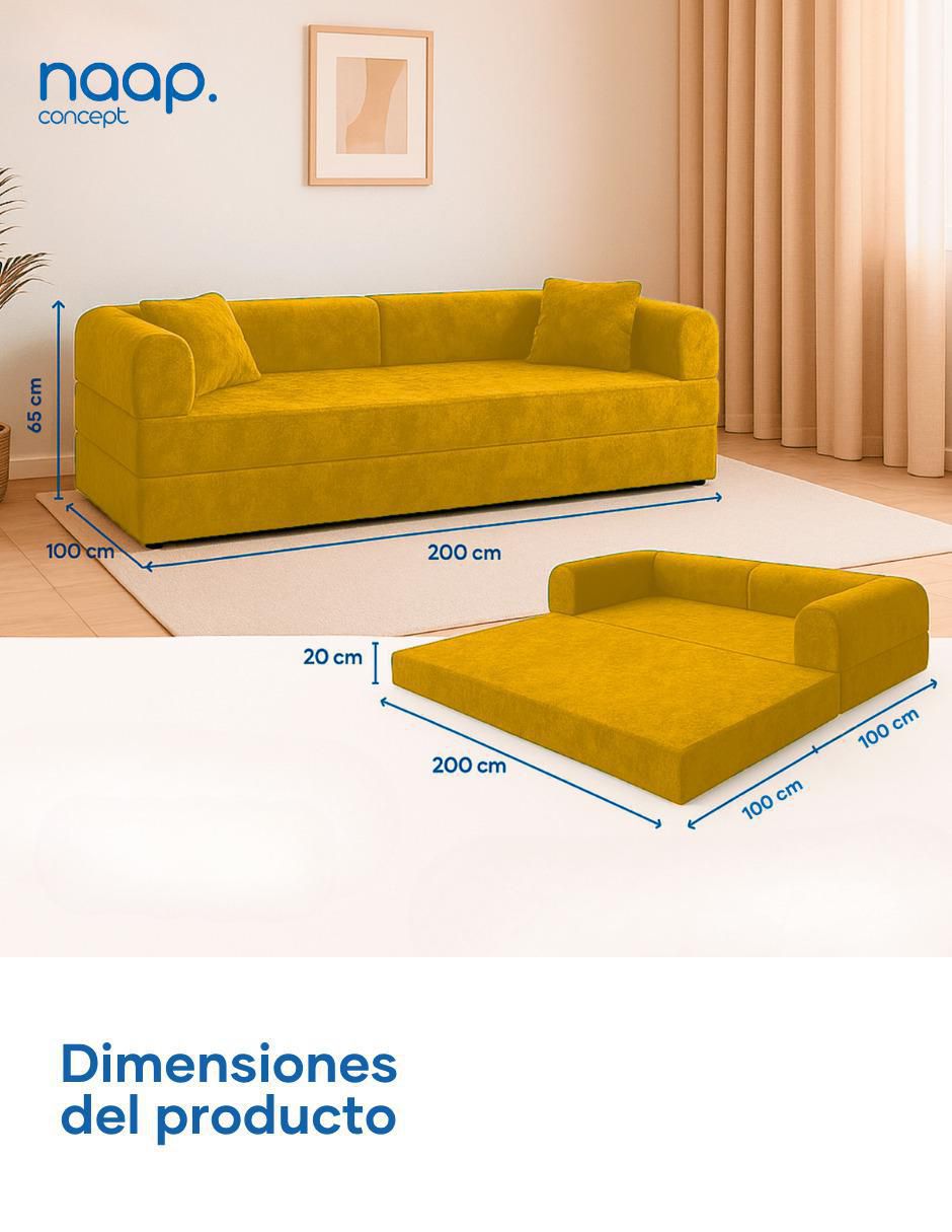 Sofá cama armable Teddy de espuma comprimida 10