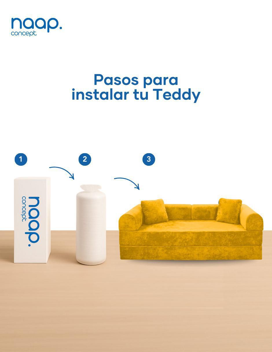 Sofá cama armable Teddy de espuma comprimida 4