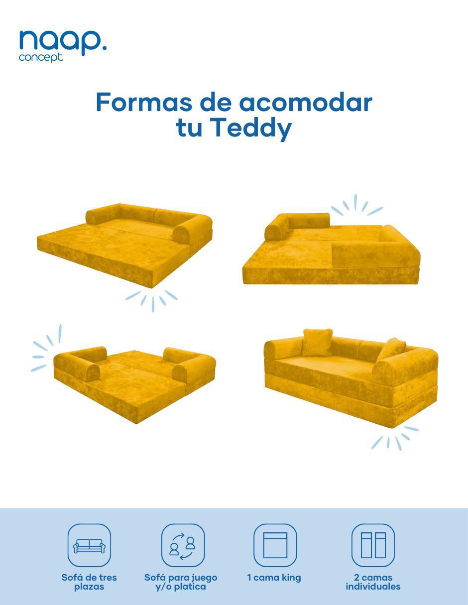 Sofá cama armable Teddy de espuma comprimida 5