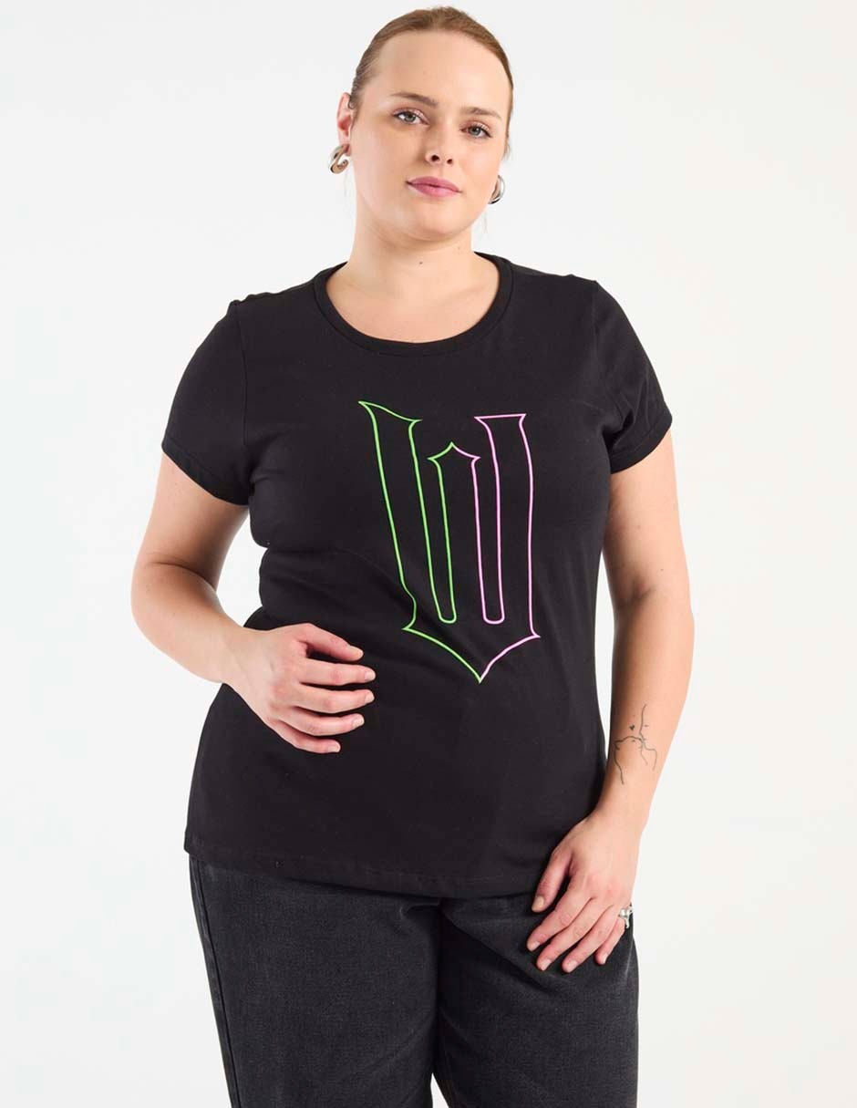 Playera manga corta cuello redondo mujer