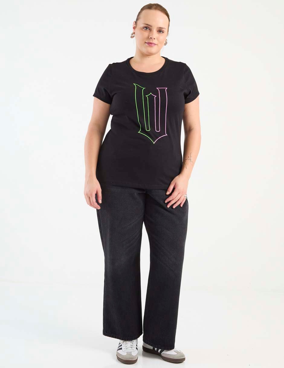 Playera manga corta cuello redondo mujer