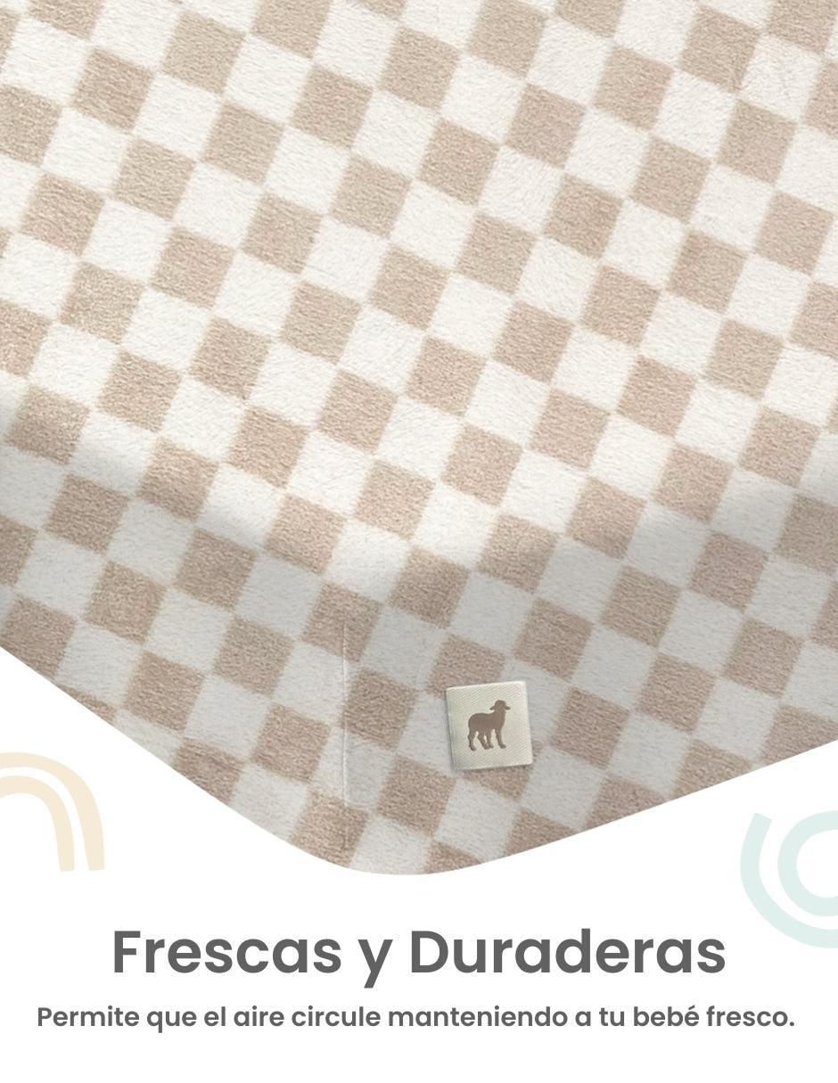 Sábana para cajón de poliéster Cuadritos