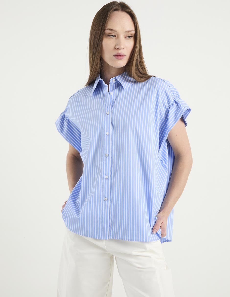 Blusa camisera manga corta para mujer 1