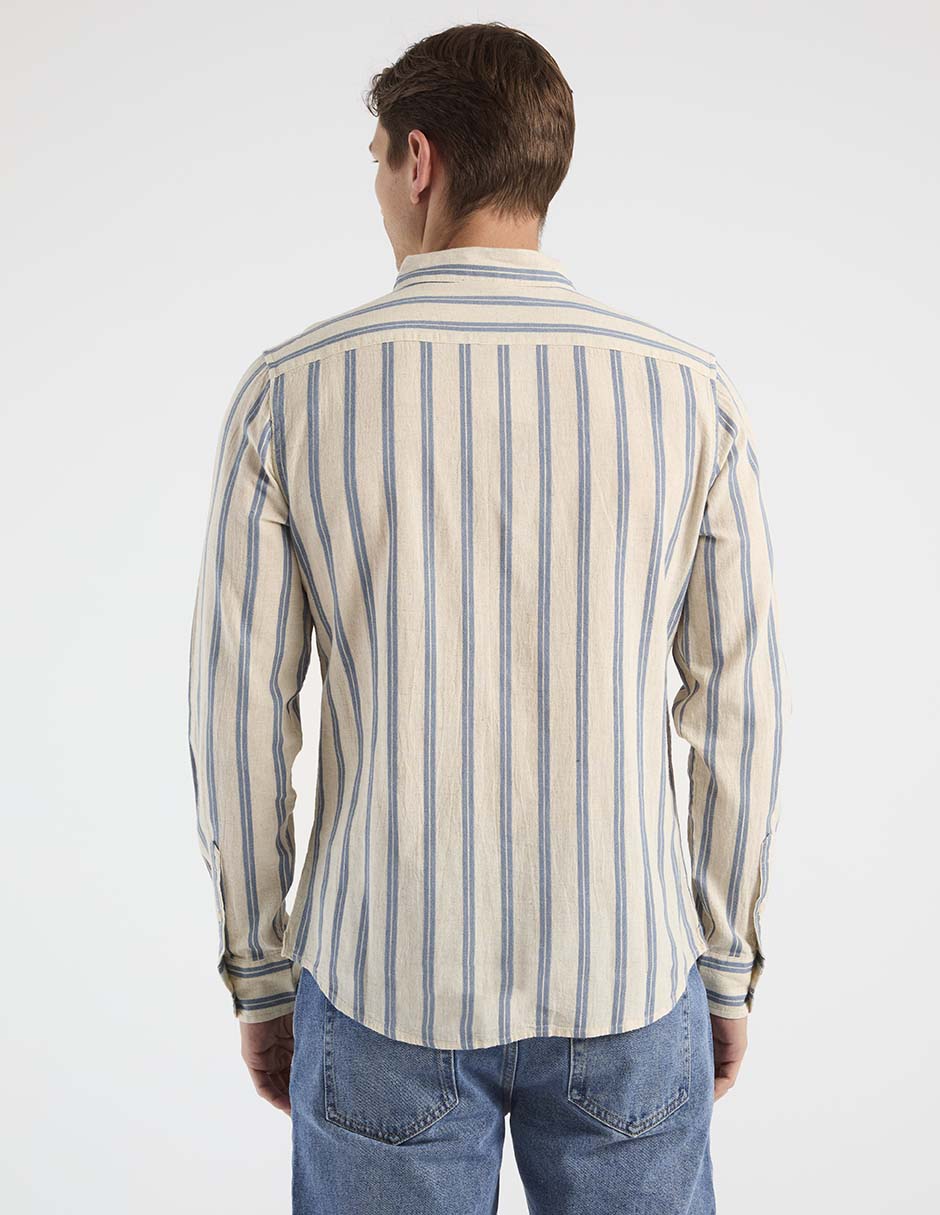 Camisa casual de algodón manga larga para hombre 5