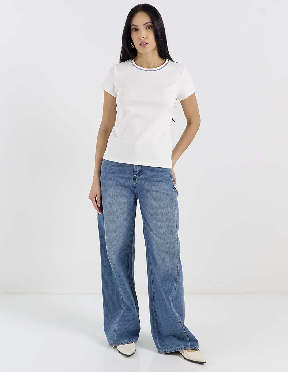 Playera manga corta cuello redondo para mujer 6