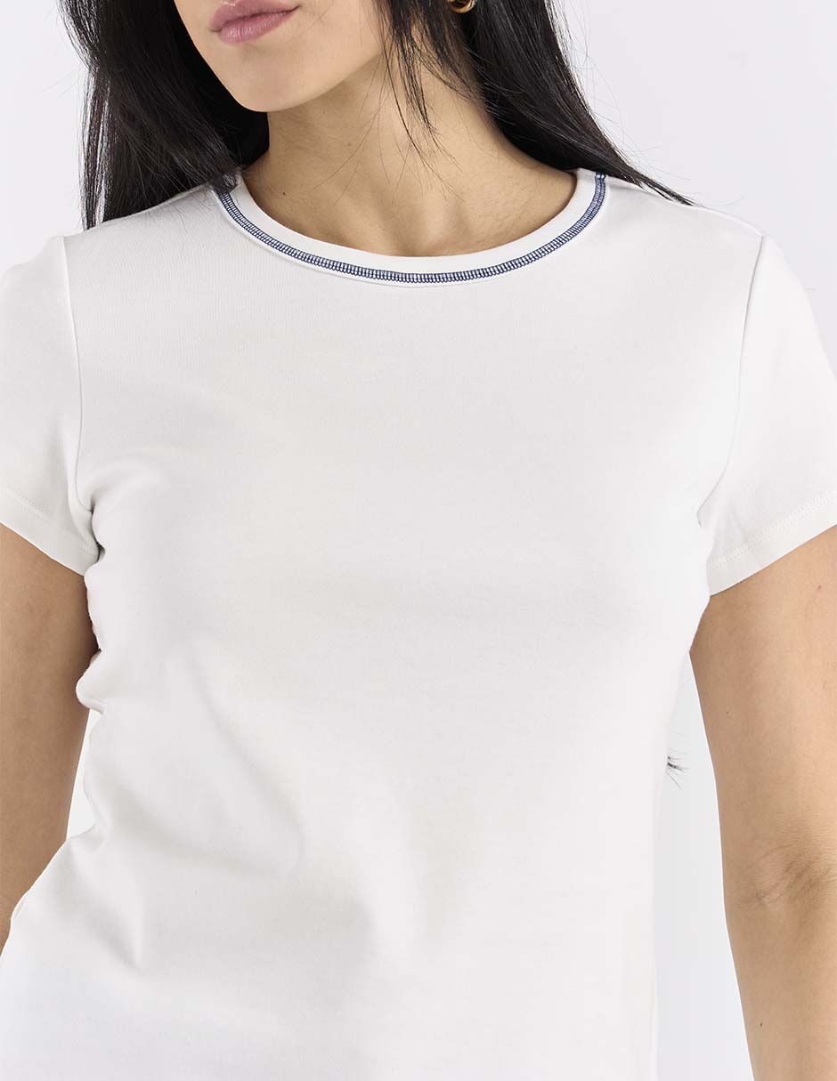 Playera manga corta cuello redondo para mujer 7