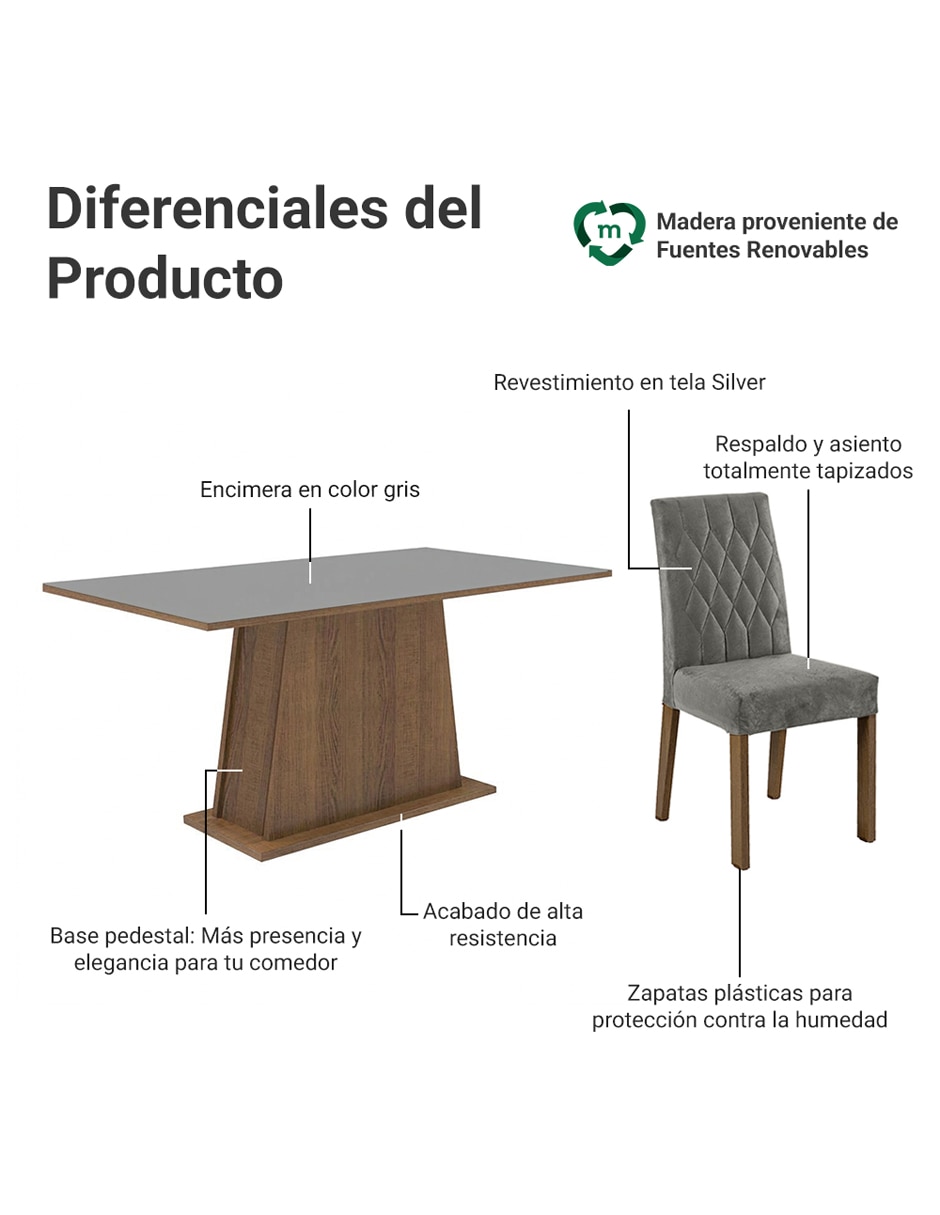 Comedor Briyney para 6 personas