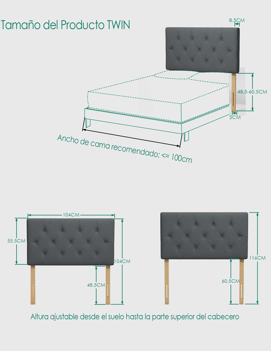 Cabecera armable Hydemu Twin de madera 10