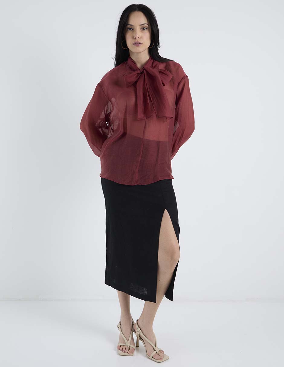 Blusa Kur.Kuma manga larga para mujer