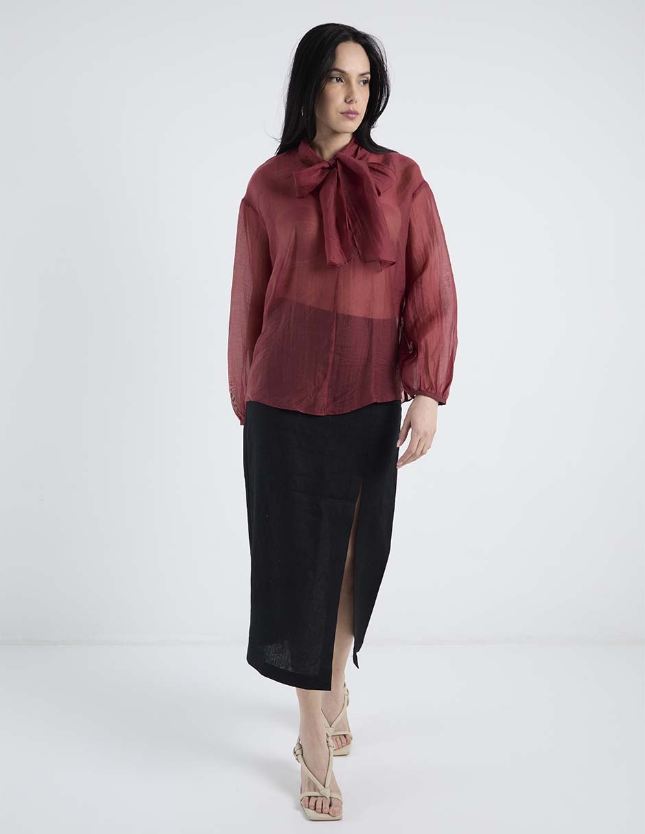 Blusa Kur.Kuma manga larga para mujer