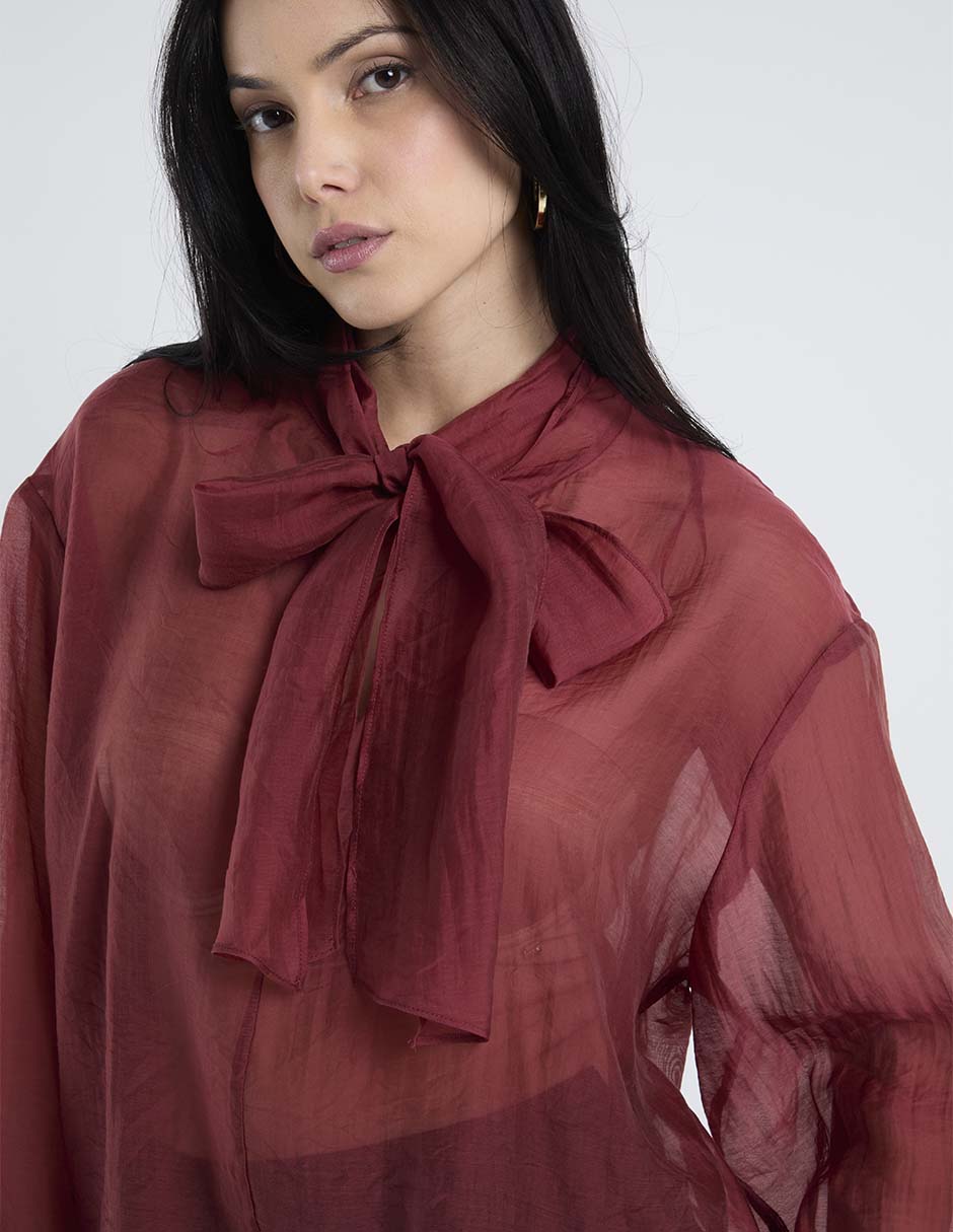 Blusa Kur.Kuma manga larga para mujer