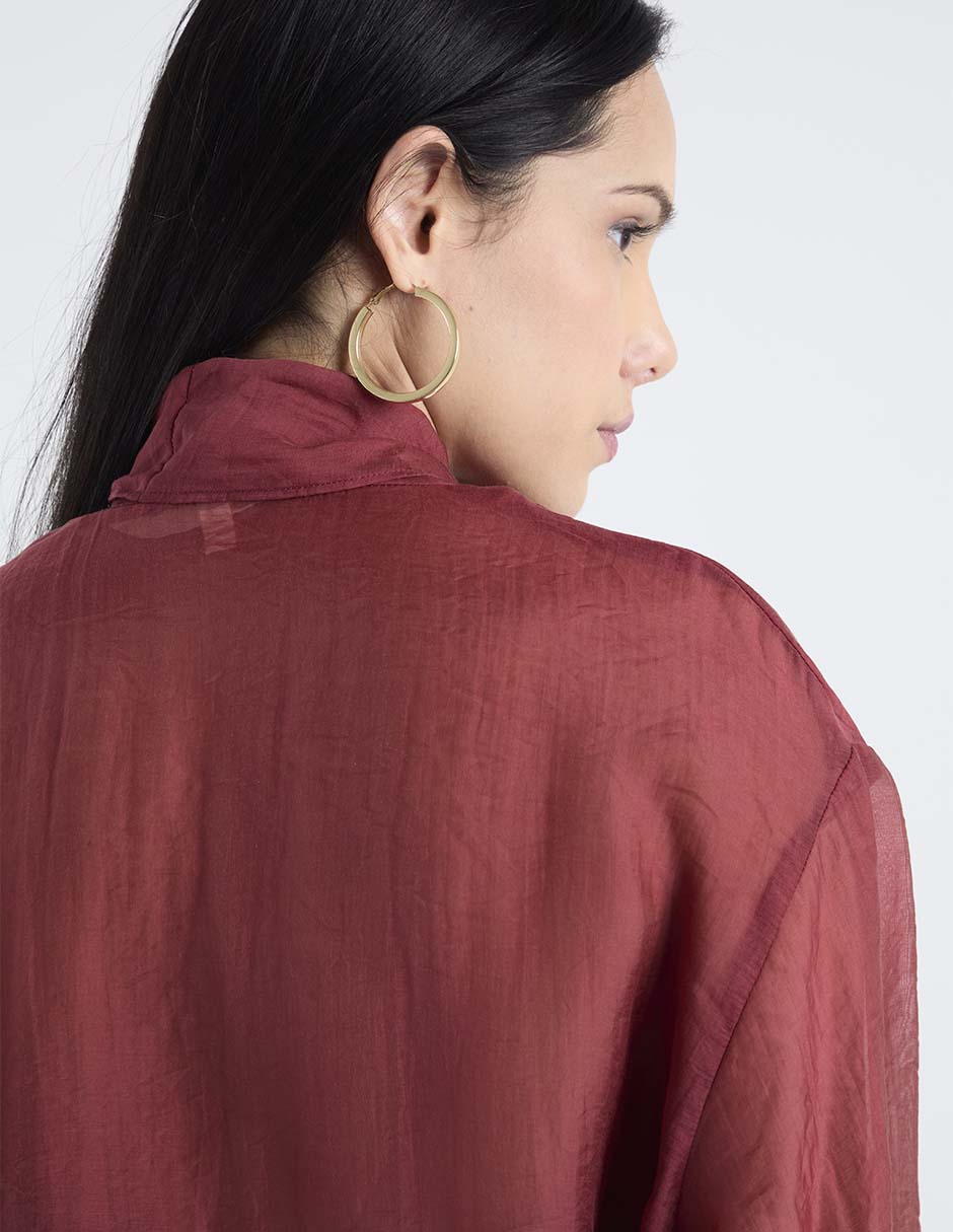 Blusa Kur.Kuma manga larga para mujer