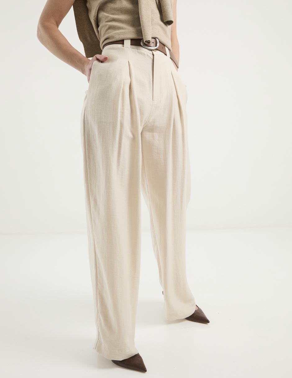 Pantalón coulotte Kur.Kuma amplio para mujer