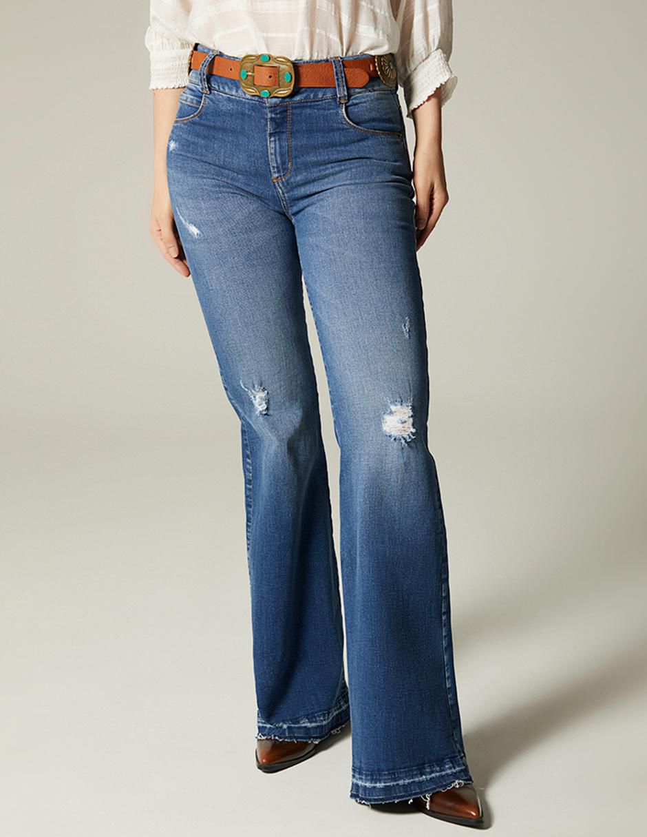 Jeans campana Studio F corte cintura para mujer