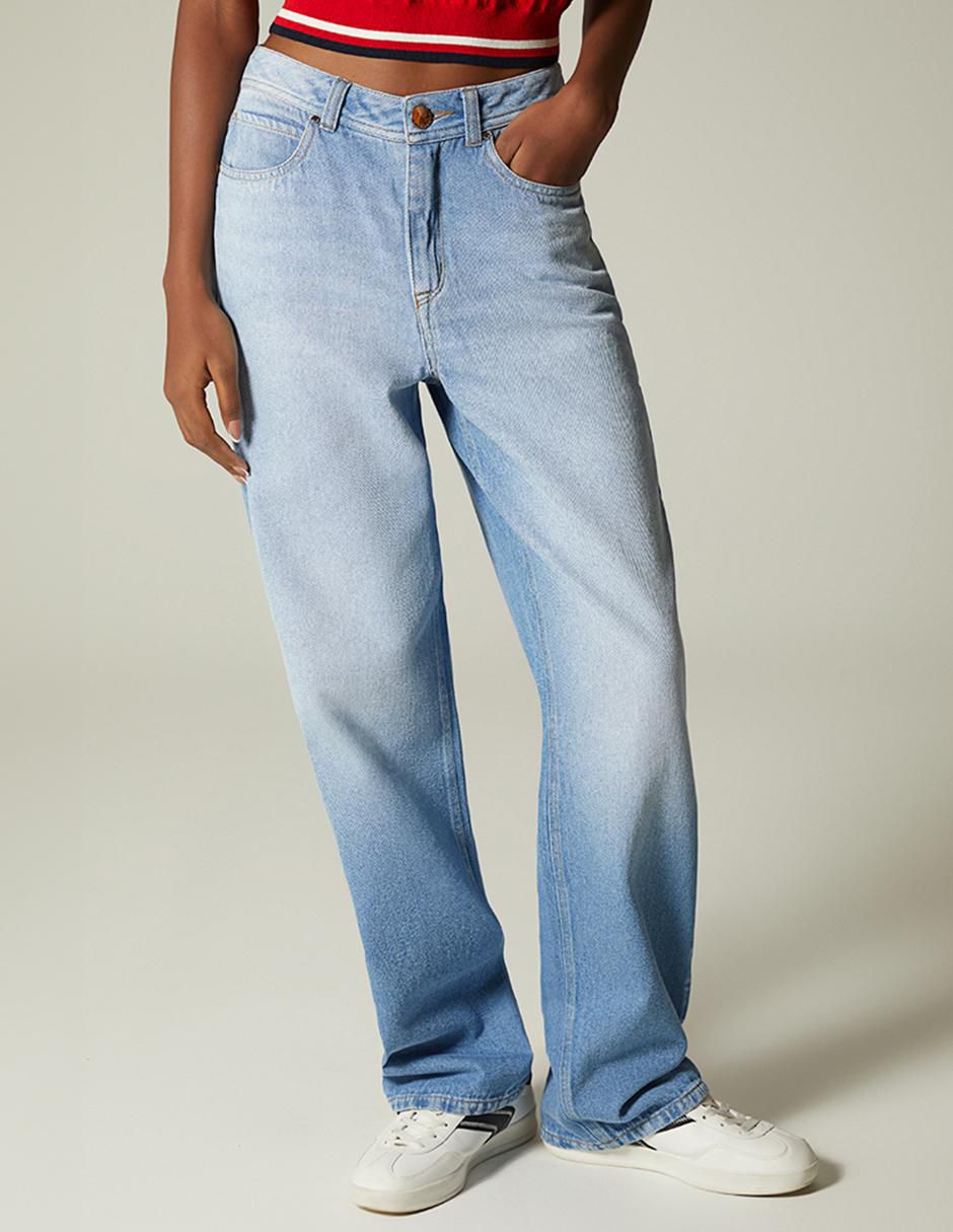 Jeans baggy Studio F corte cintura para mujer
