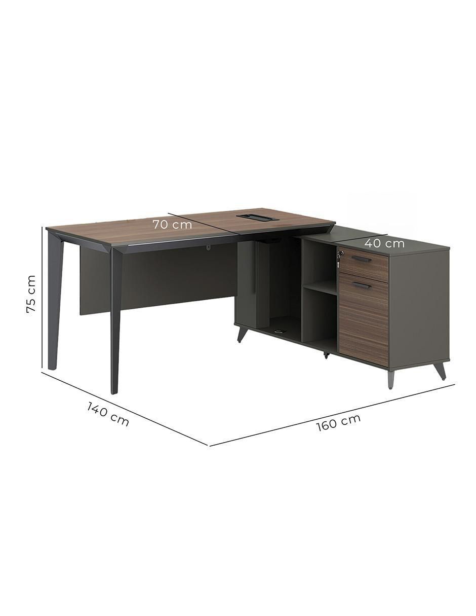Escritorio armable Lateral Cracovia 160 de melamina 11