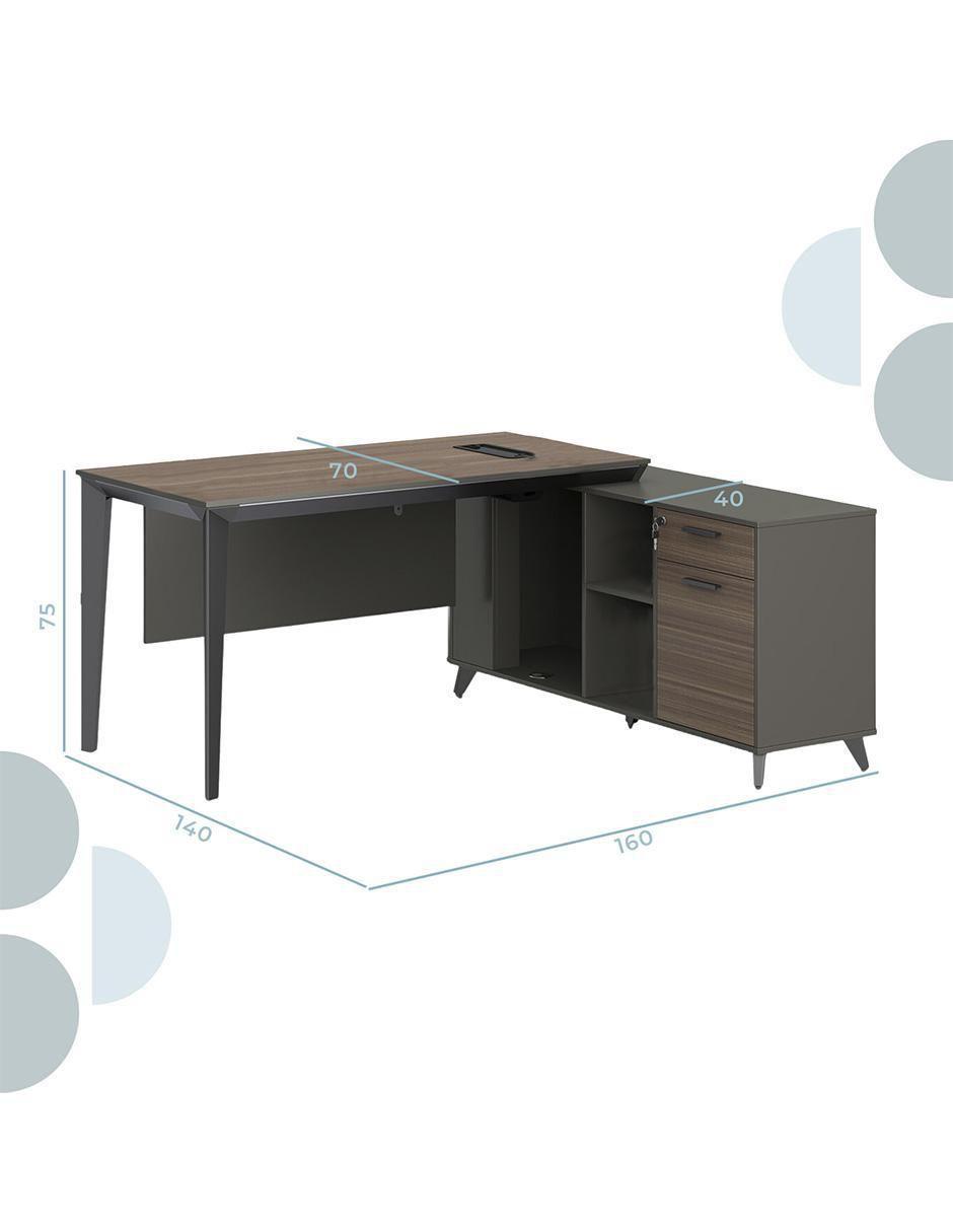 Escritorio armable Lateral Cracovia 160 de melamina 12