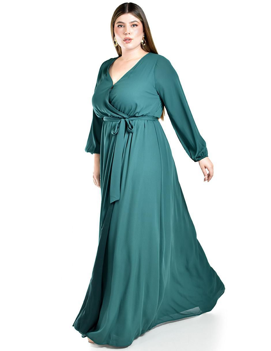 Vestido maxi de fiesta escote v 5