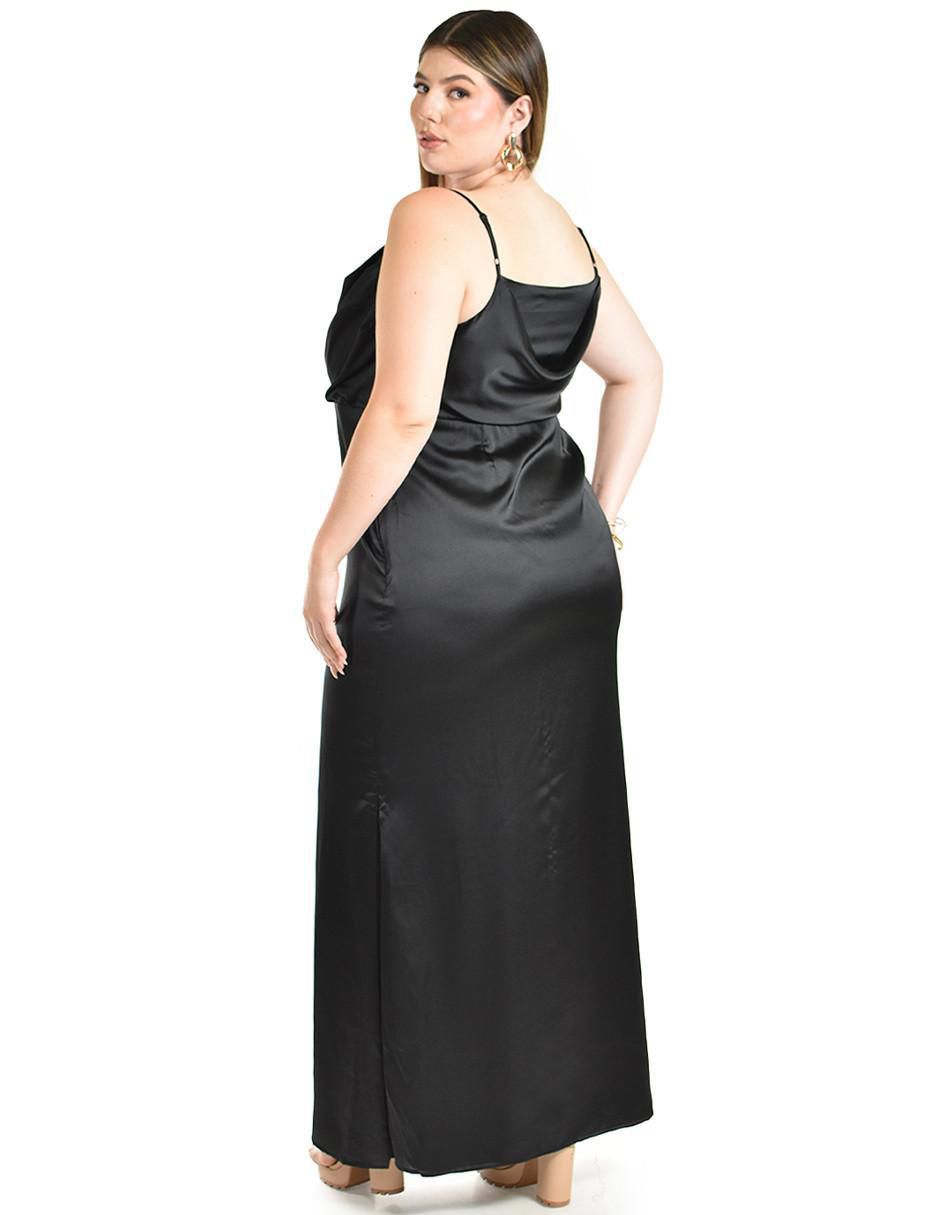 Vestido maxi de fiesta escote Cuadrado
