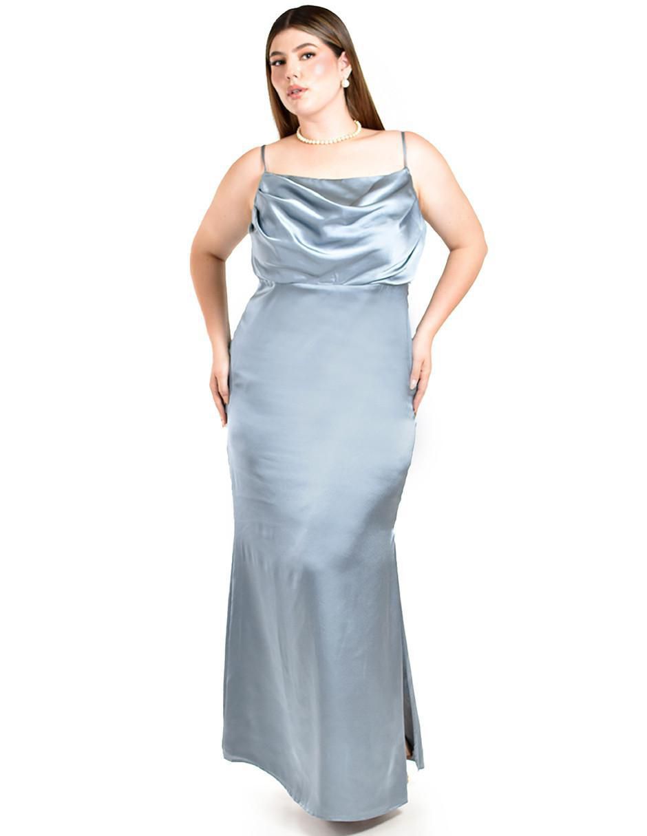 Vestido maxi de fiesta escote Cuadrado