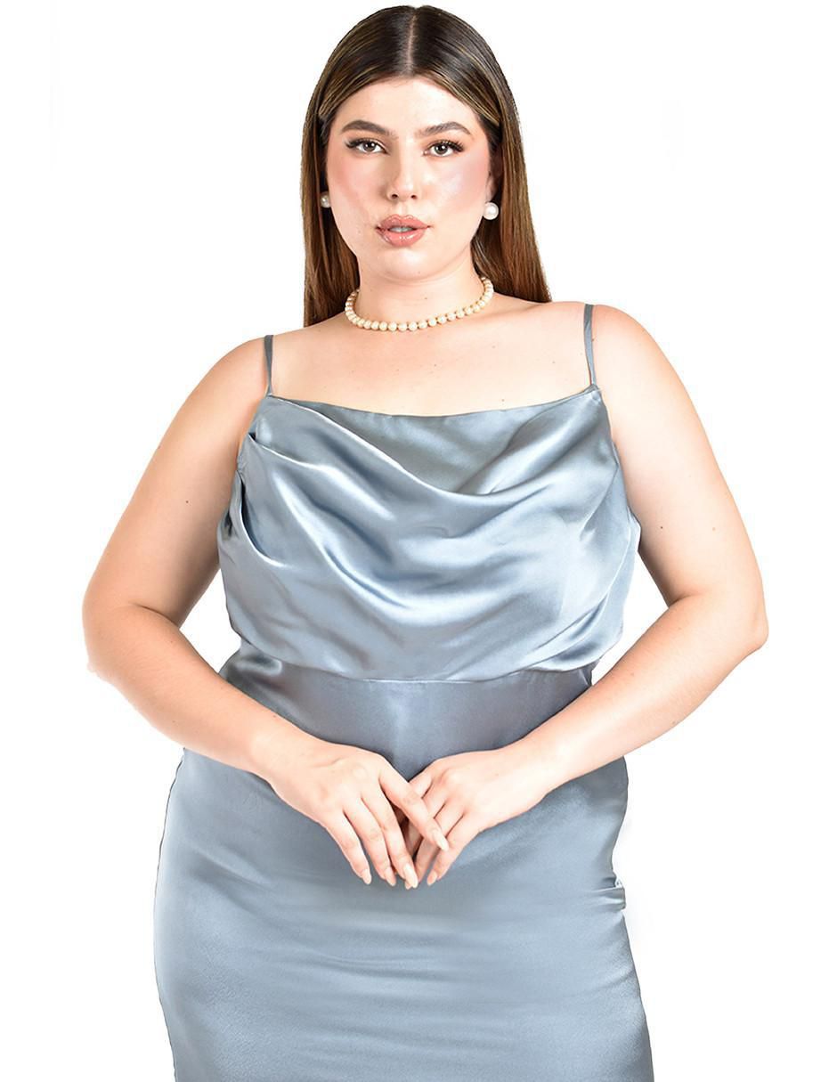 Vestido maxi de fiesta escote Cuadrado