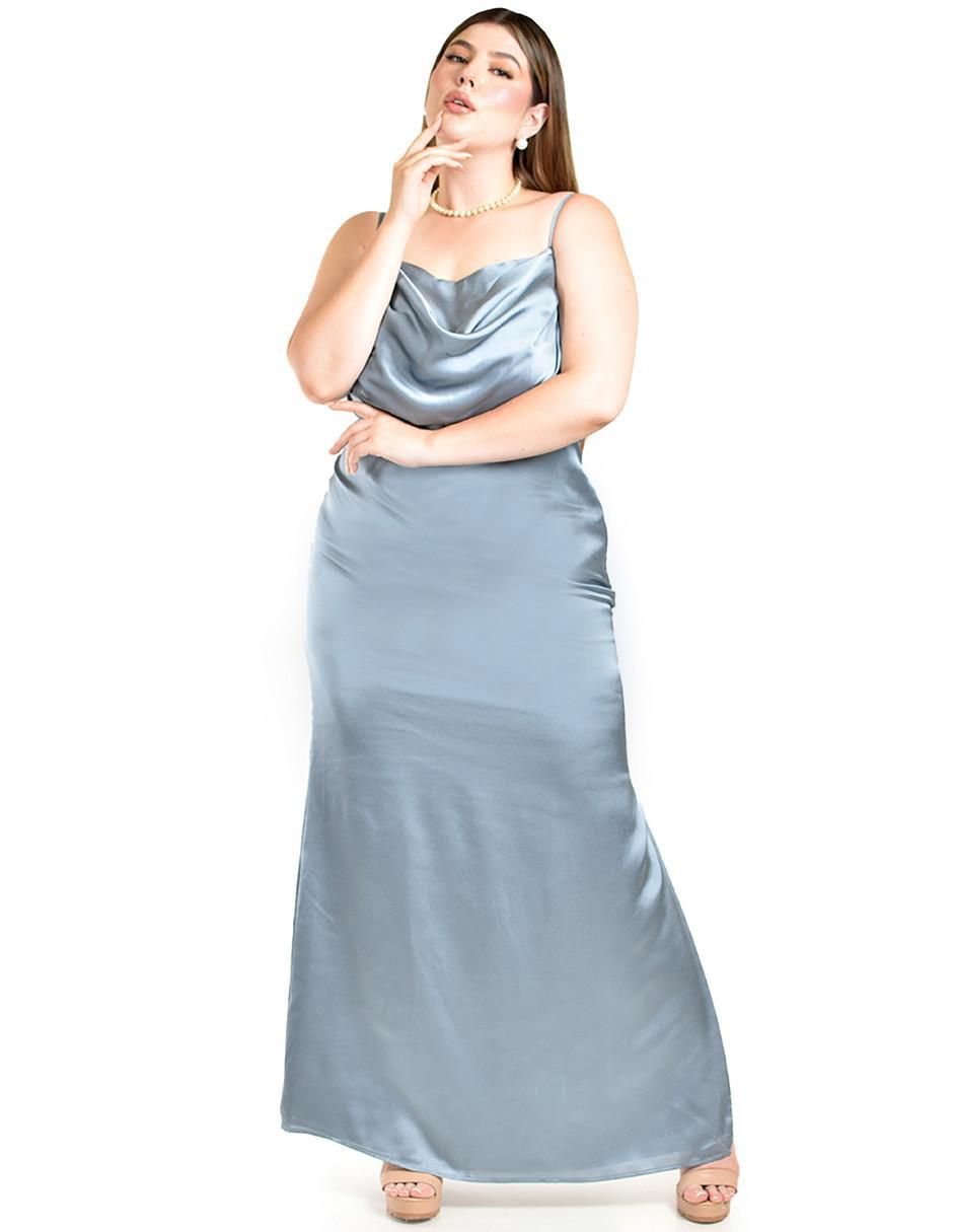 Vestido maxi de fiesta escote Cuadrado