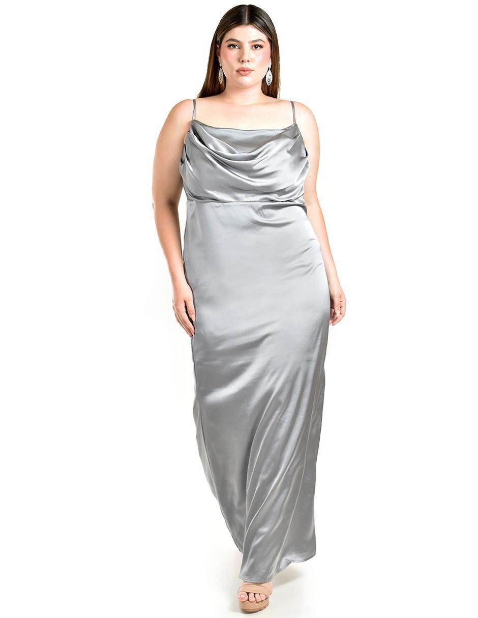 Vestido maxi de fiesta escote Cuadrado