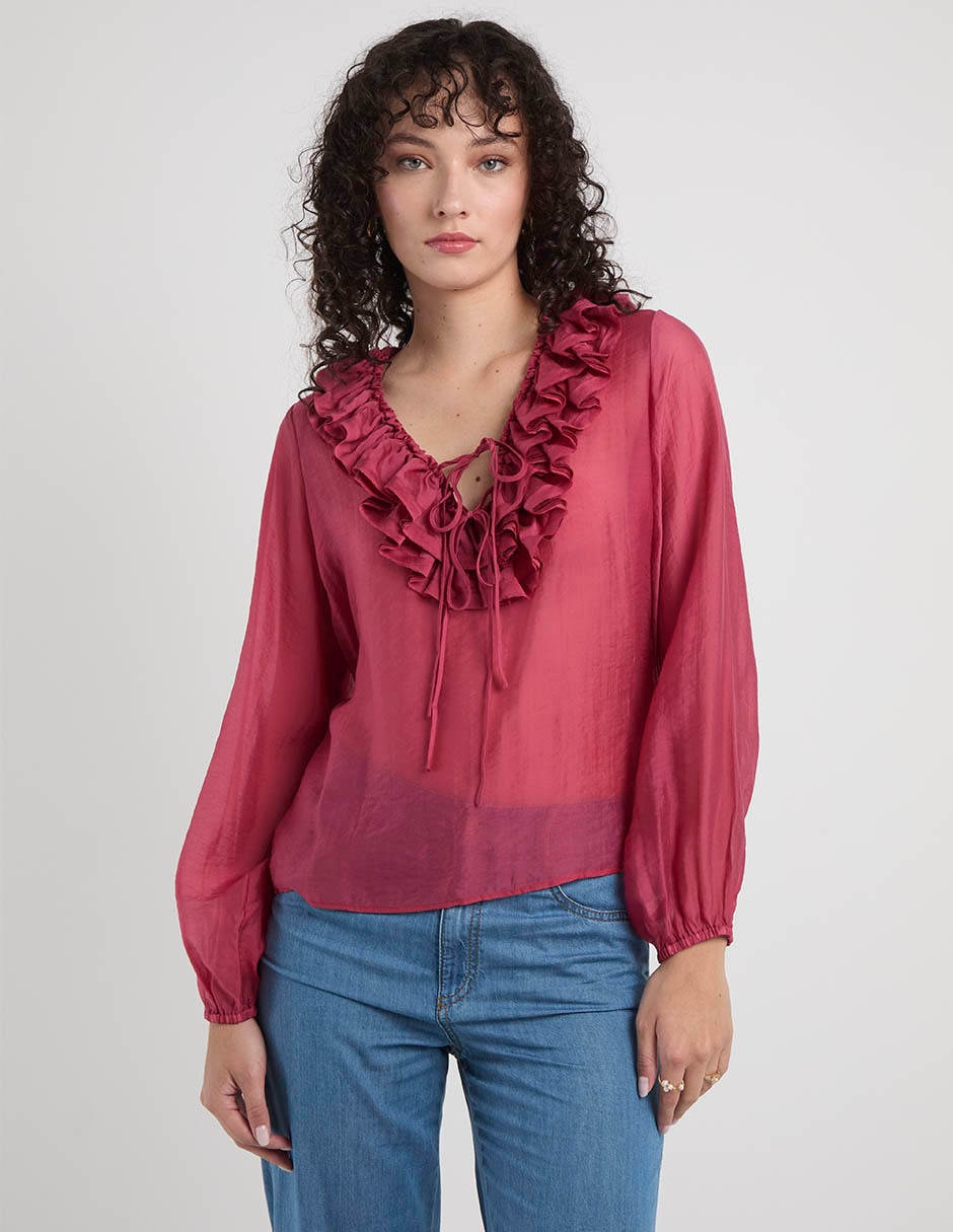 Blusa manga larga para mujer
