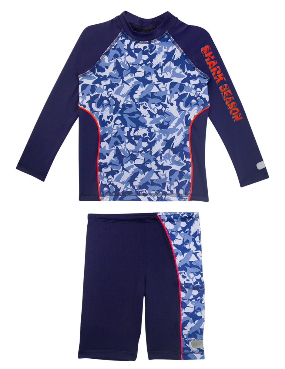 Conjunto wetshirt Sunskin estampado gráfico para niño