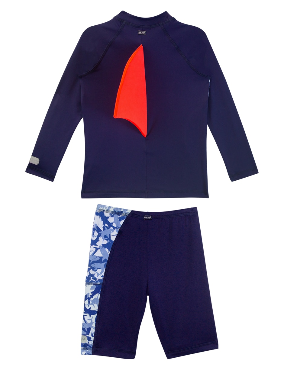 Conjunto wetshirt Sunskin estampado gráfico para niño