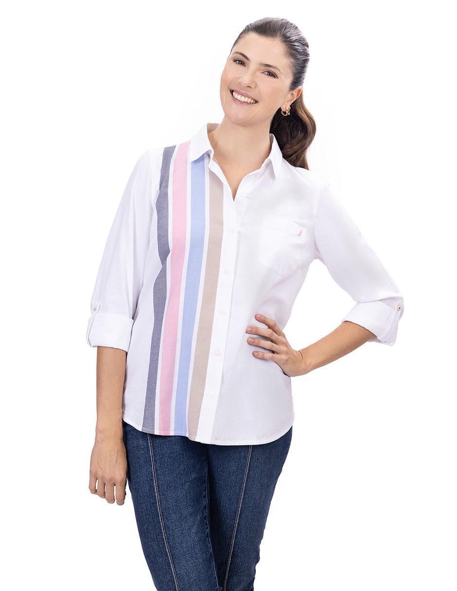 Camisa de algodón manga 3/4 para mujer 1