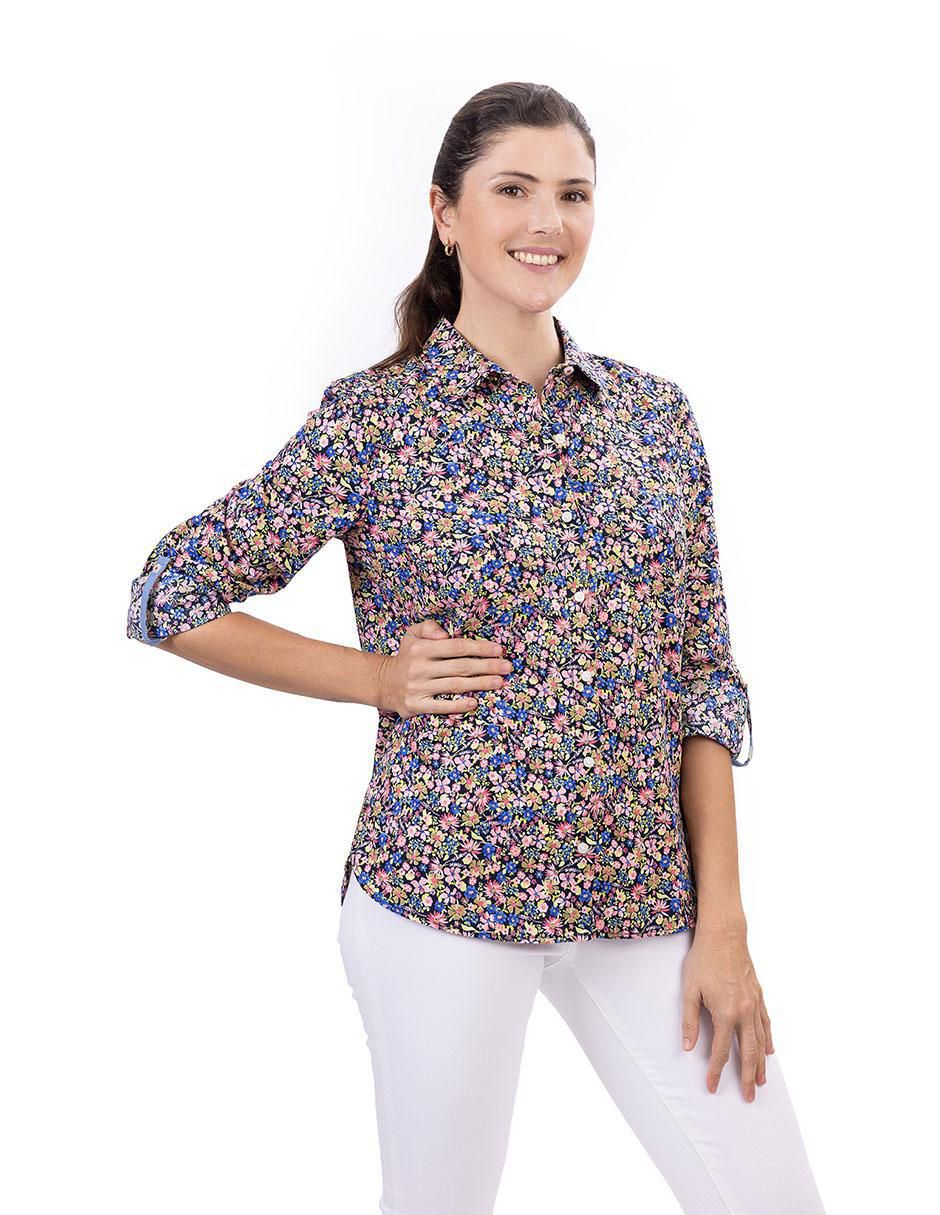 Camisa de algodón manga larga para mujer