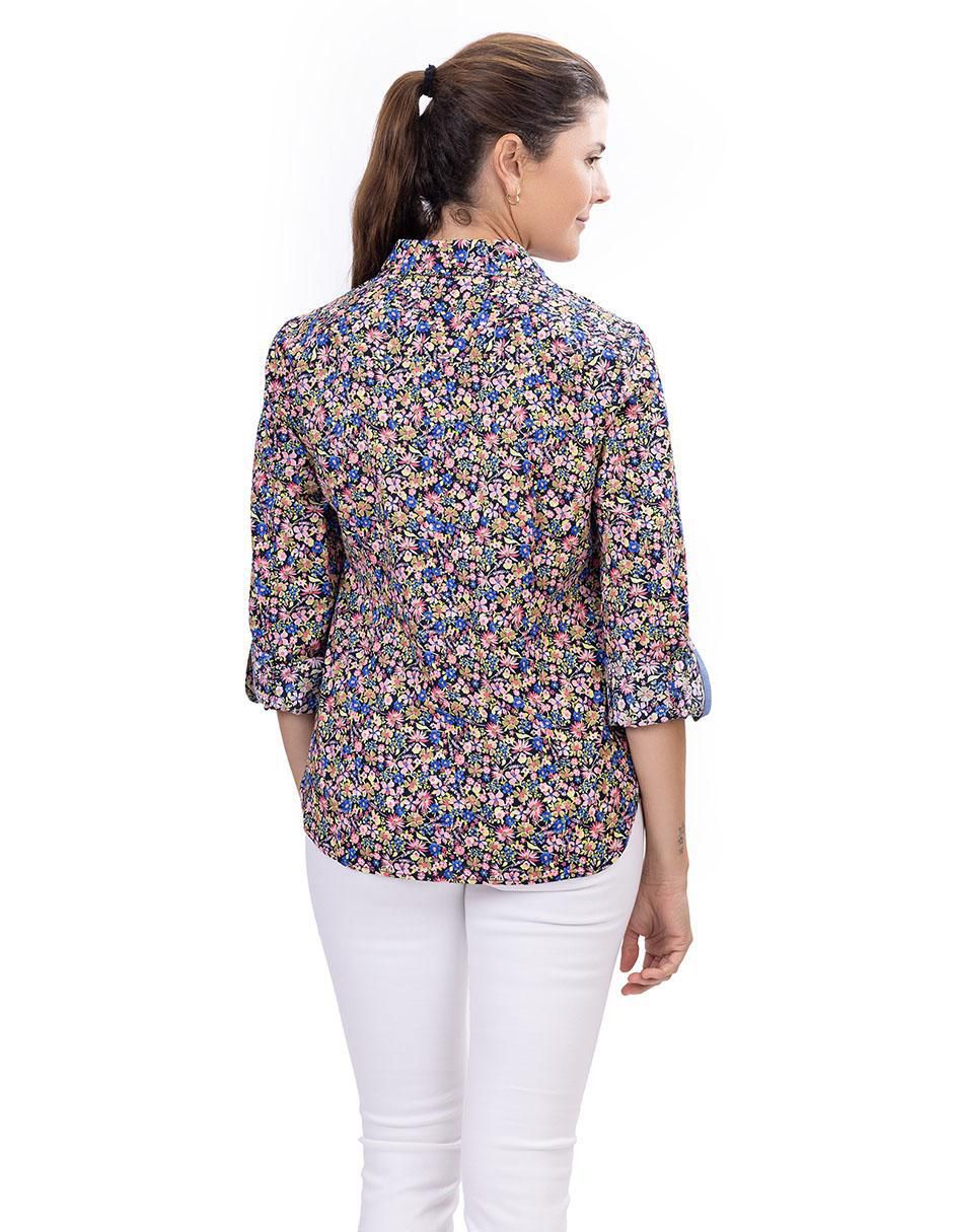 Camisa de algodón manga larga para mujer
