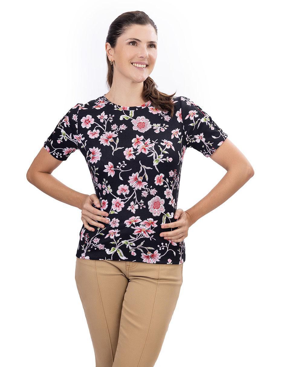 Playera manga corta Fall cuello redondo mujer