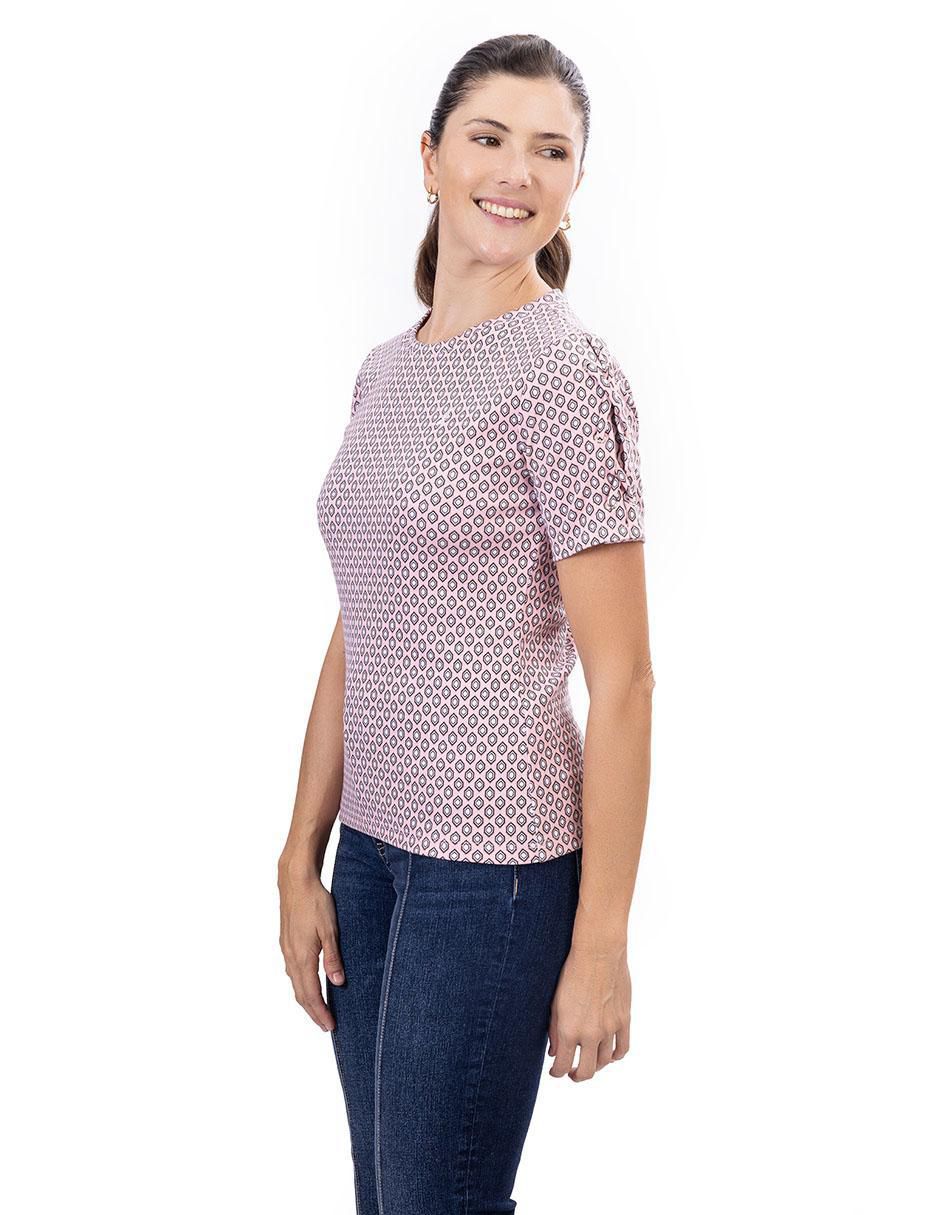 Playera manga corta cuello redondo mujer