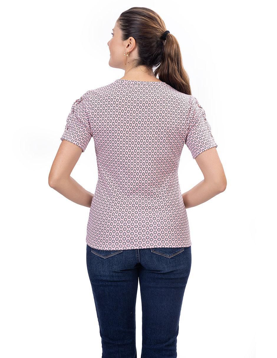 Playera manga corta cuello redondo mujer