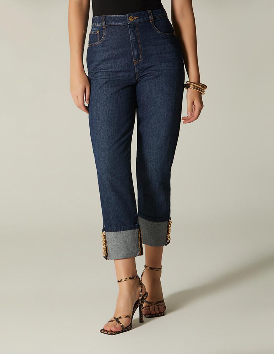 Jeans capri girlfriend para mujer