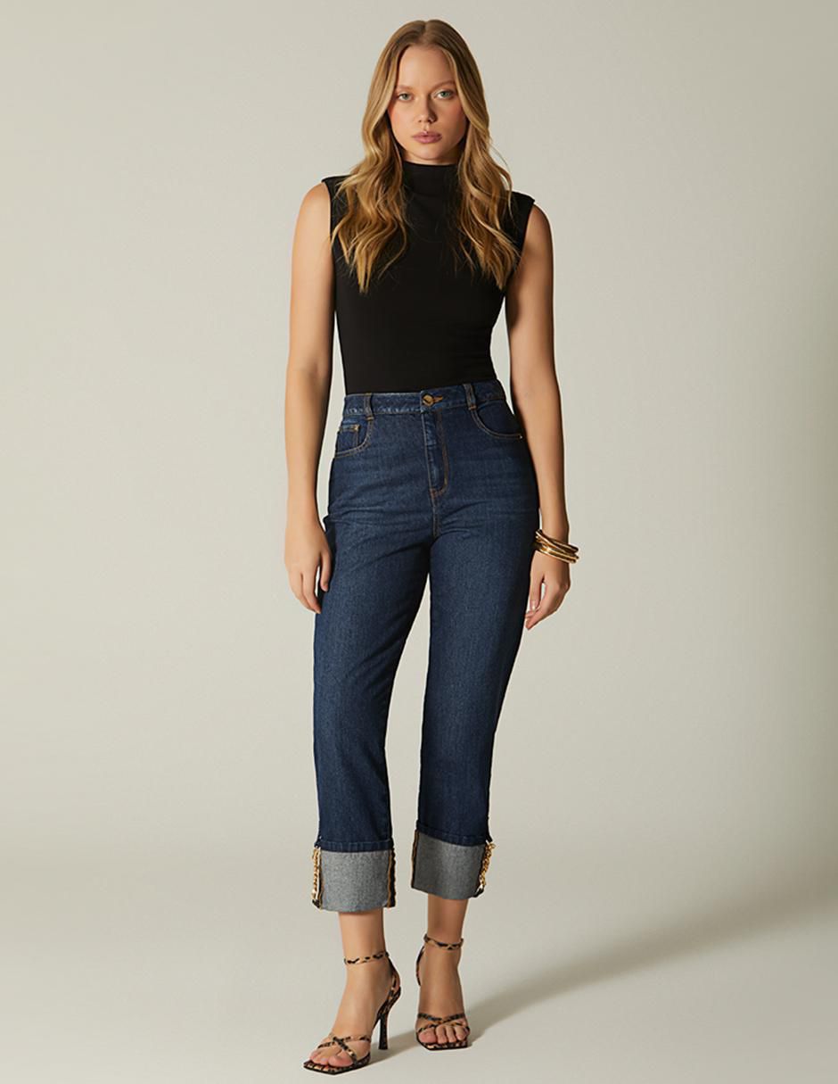 Jeans capri girlfriend para mujer
