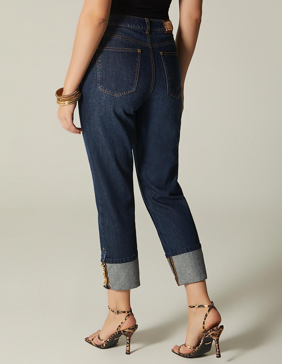 Jeans capri girlfriend para mujer