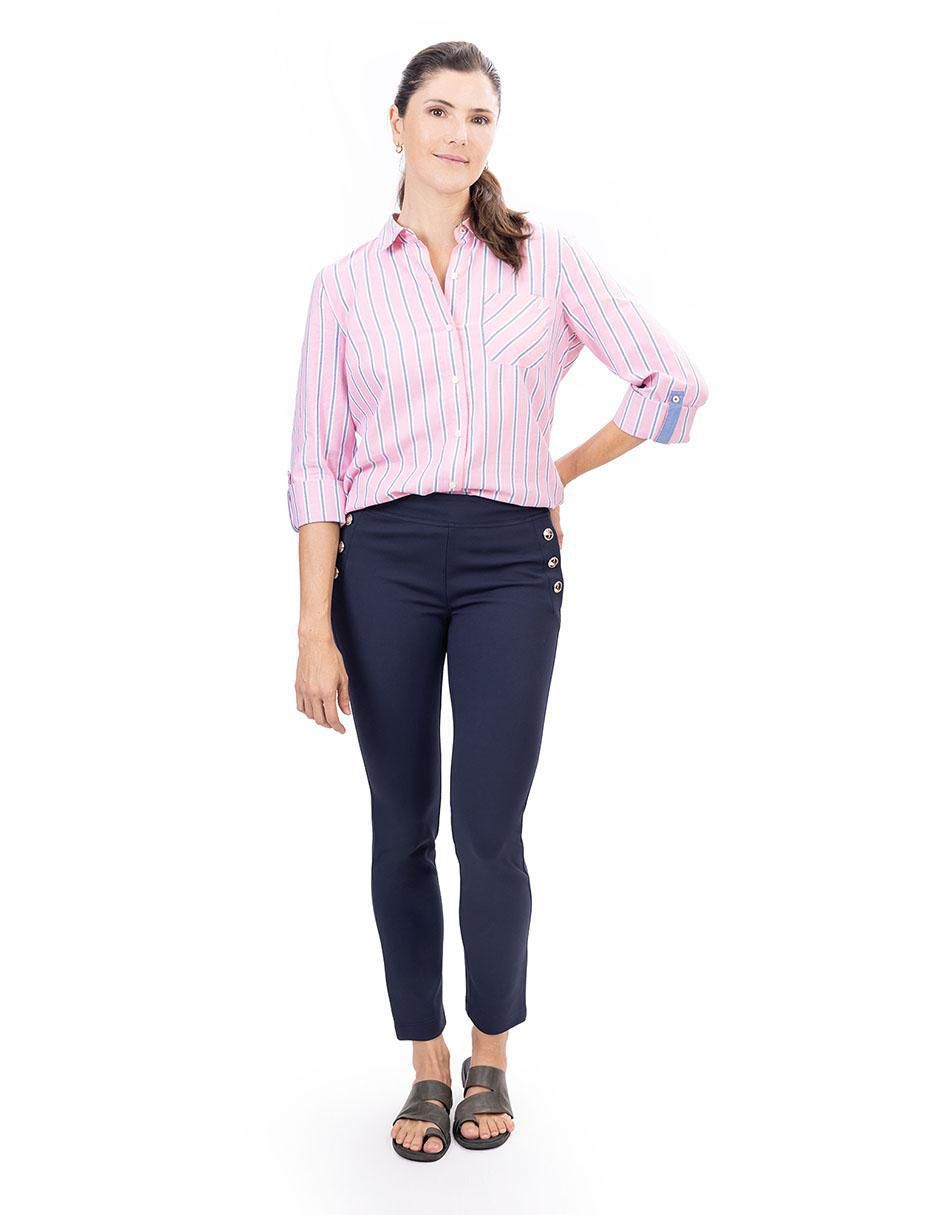 Legging cintura alta con botones para mujer