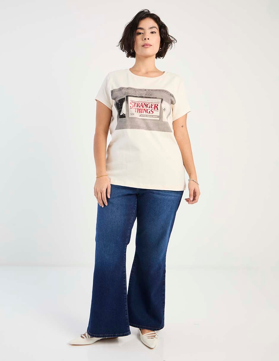 Playera manga corta Stranger Things cuello redondo para mujer 3