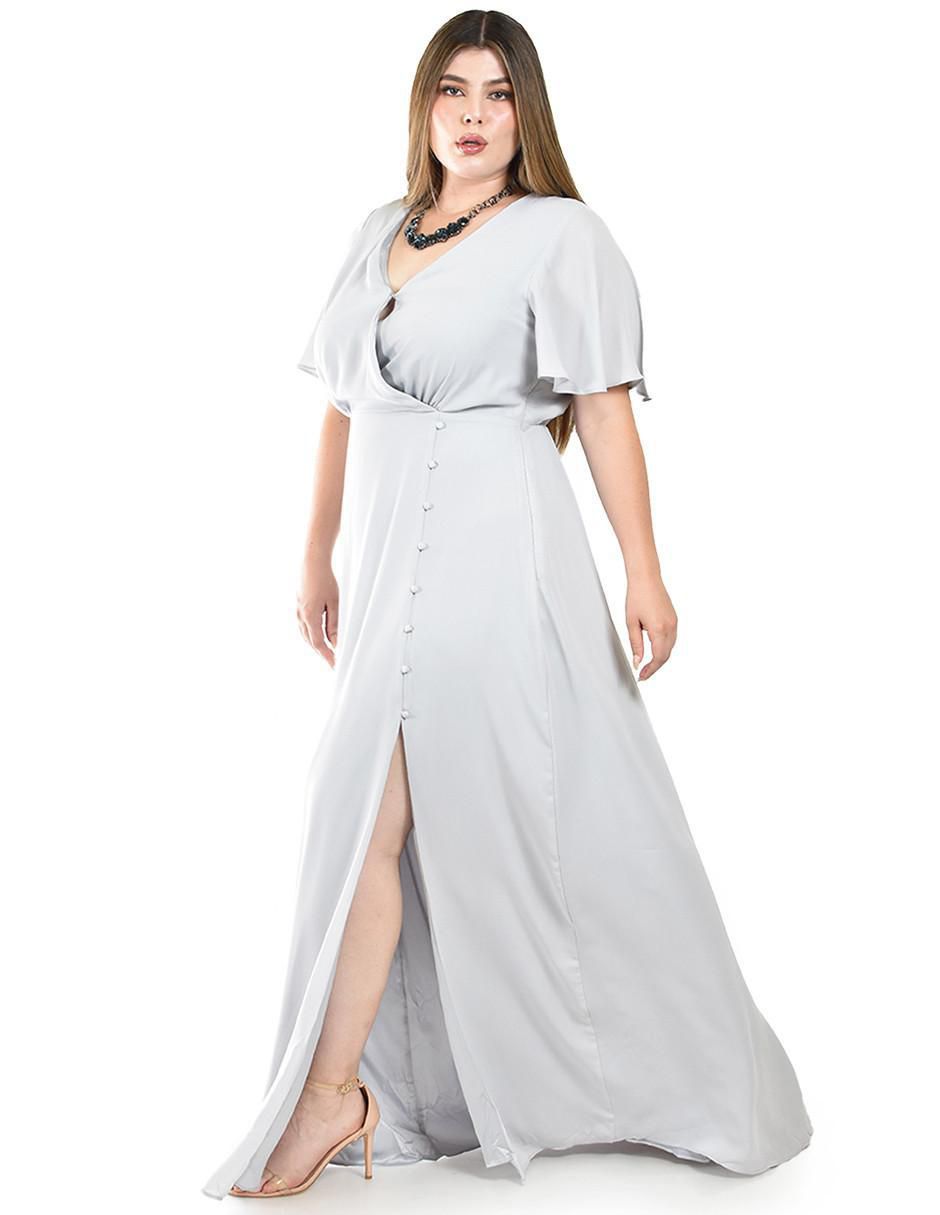Vestido maxi de fiesta escote v 5