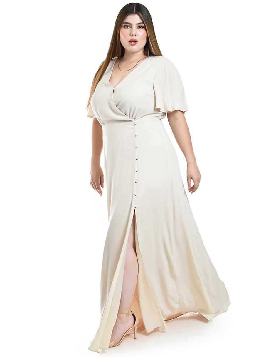 Vestido maxi de fiesta escote V 2